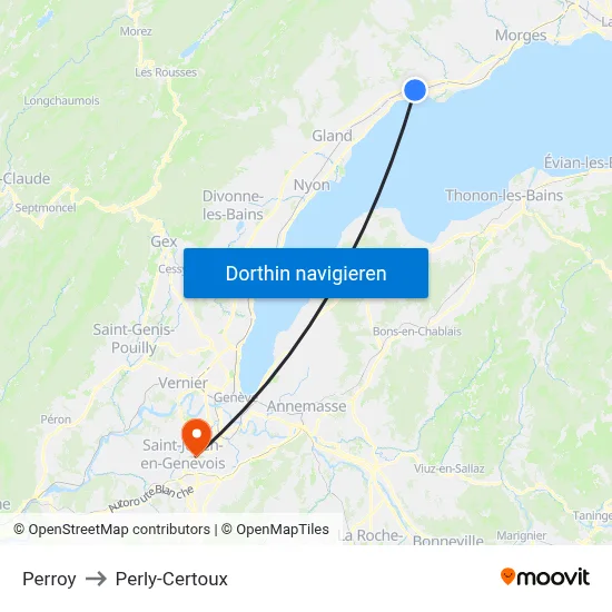 Perroy to Perly-Certoux map