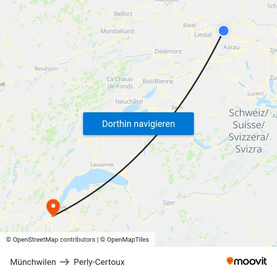 Münchwilen to Perly-Certoux map
