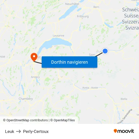 Leuk to Perly-Certoux map