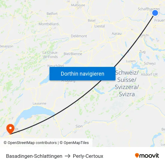 Basadingen-Schlattingen to Perly-Certoux map