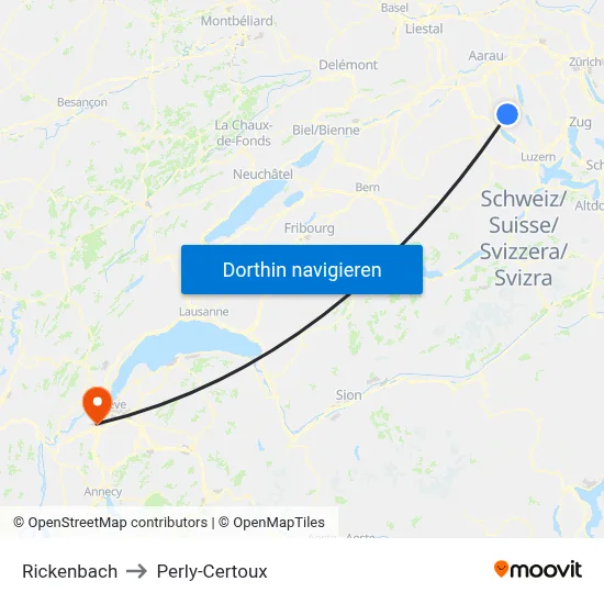 Rickenbach to Perly-Certoux map