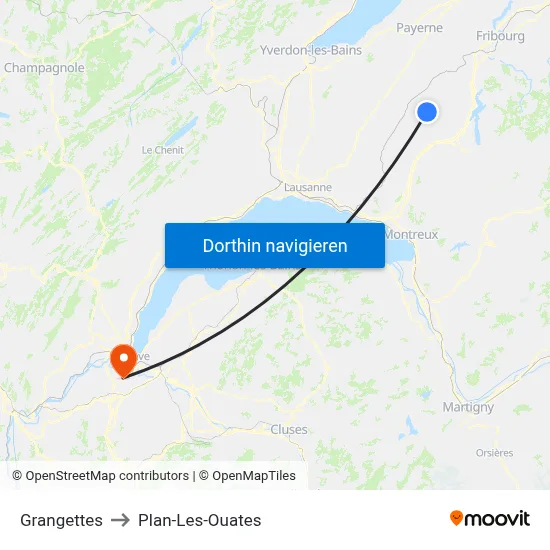 Grangettes to Plan-Les-Ouates map