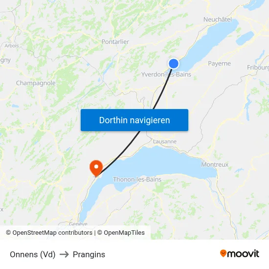 Onnens (Vd) to Prangins map
