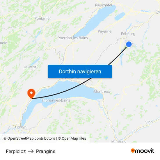 Ferpicloz to Prangins map