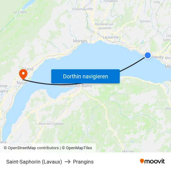 Saint-Saphorin (Lavaux) to Prangins map