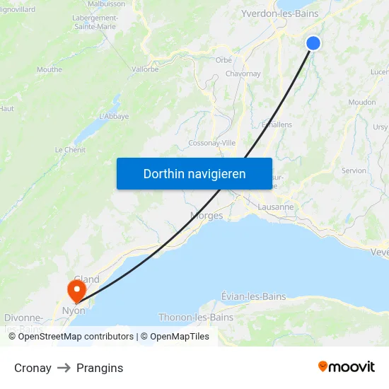 Cronay to Prangins map