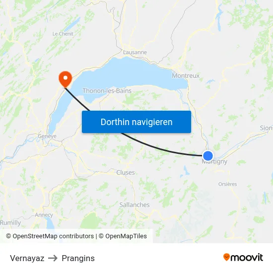 Vernayaz to Prangins map