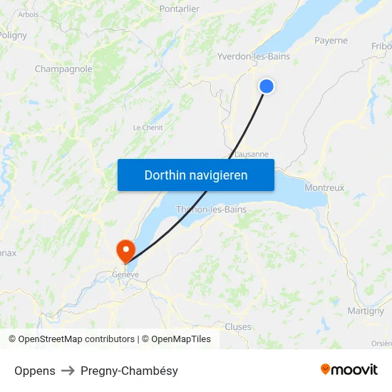 Oppens to Pregny-Chambésy map