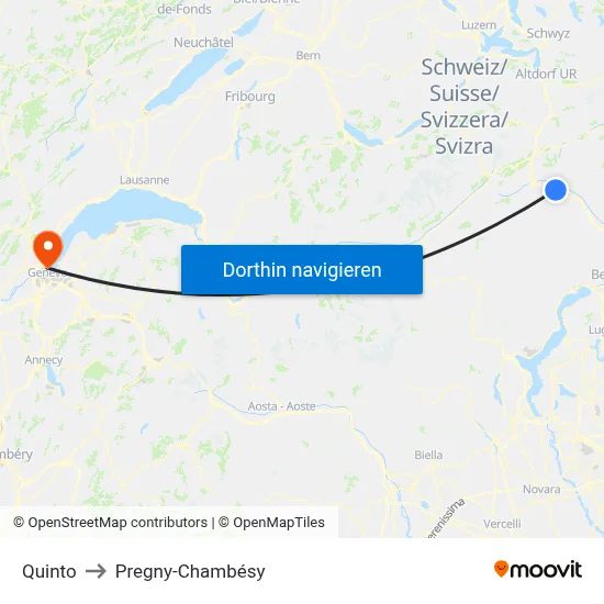 Quinto to Pregny-Chambésy map