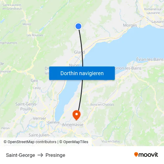 Saint-George to Presinge map