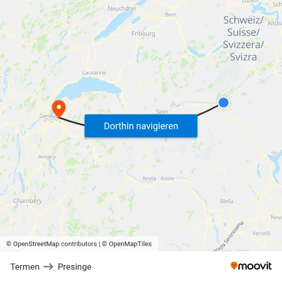 Termen to Presinge map