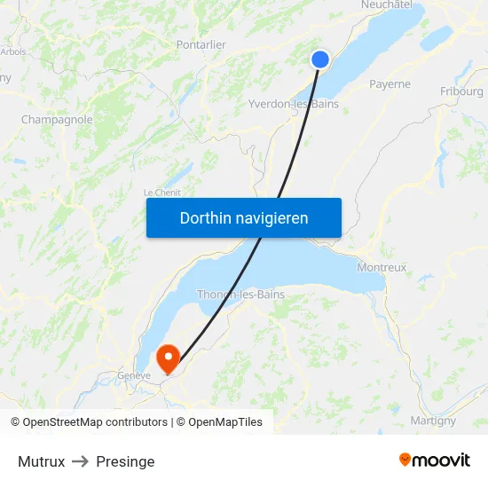 Mutrux to Presinge map