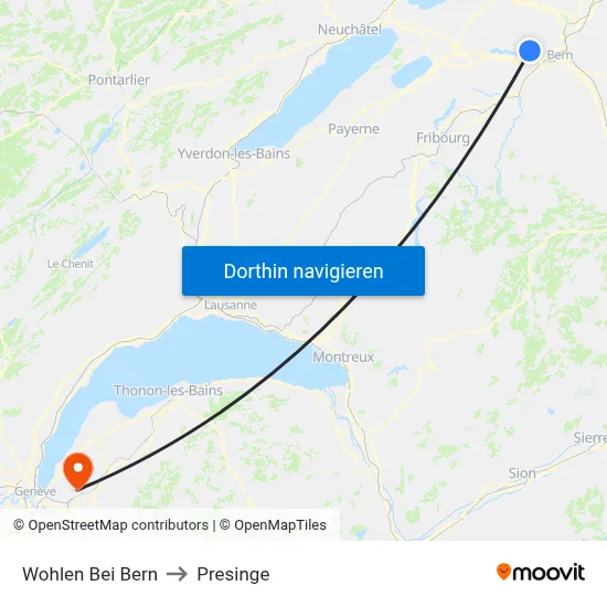 Wohlen Bei Bern to Presinge map