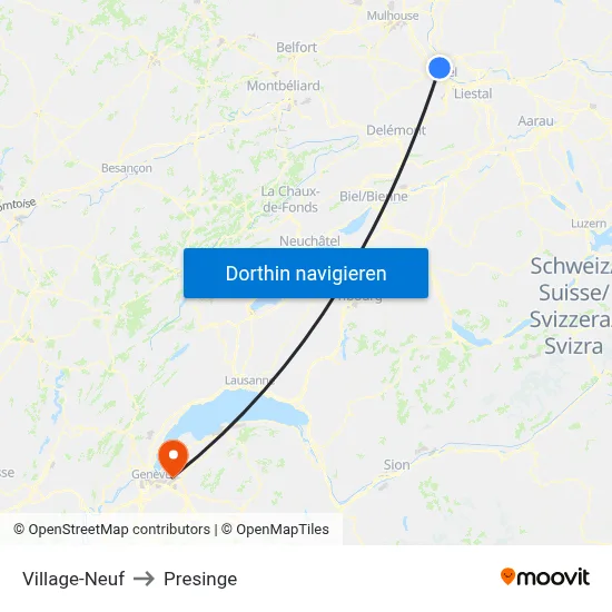 Village-Neuf to Presinge map