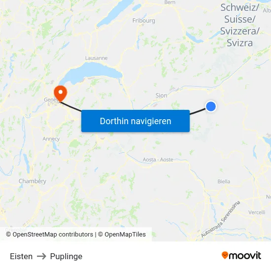 Eisten to Puplinge map