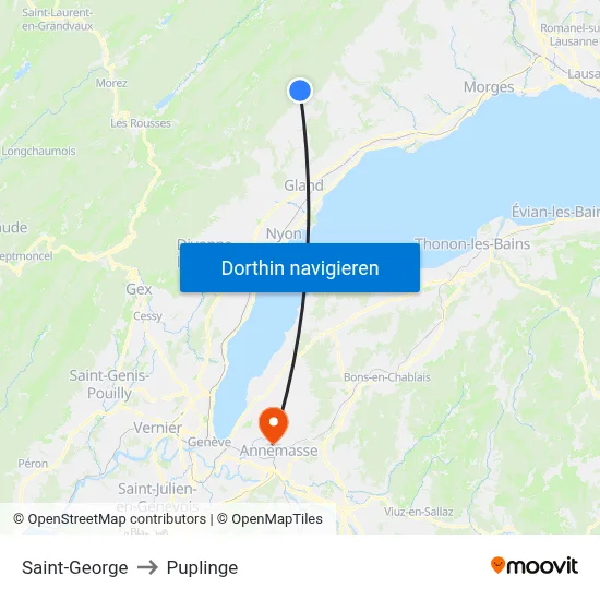 Saint-George to Puplinge map