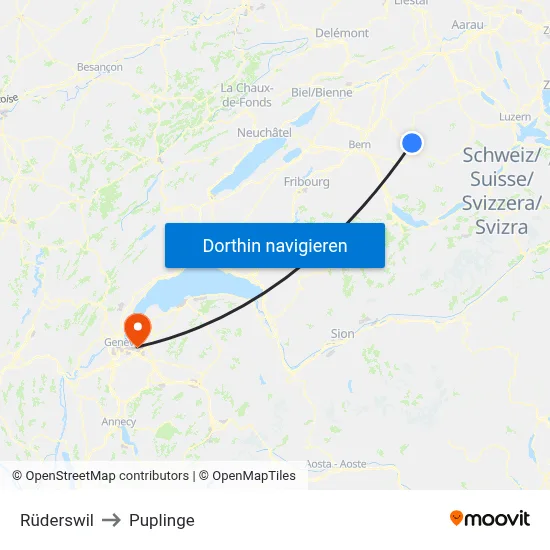 Rüderswil to Puplinge map