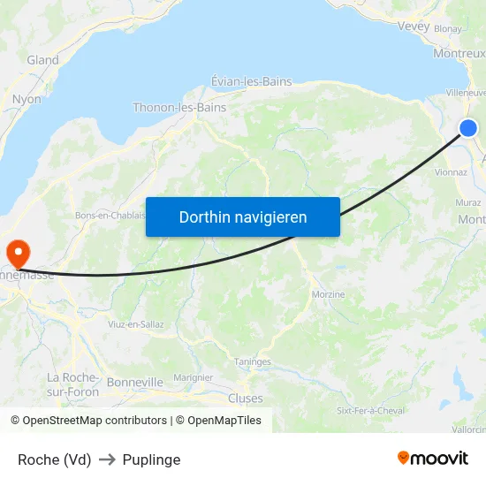 Roche (Vd) to Puplinge map
