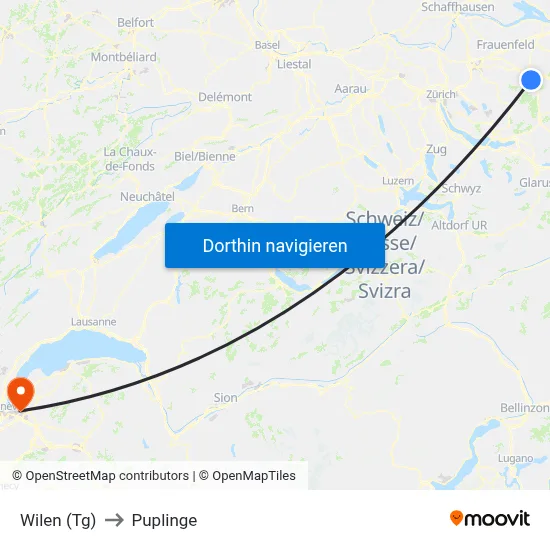 Wilen (Tg) to Puplinge map