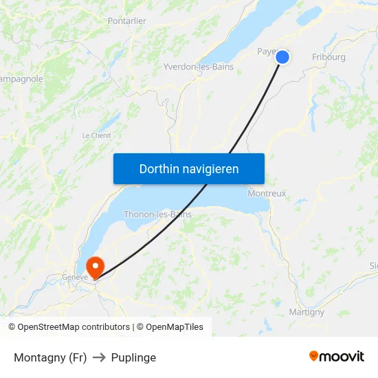 Montagny (Fr) to Puplinge map