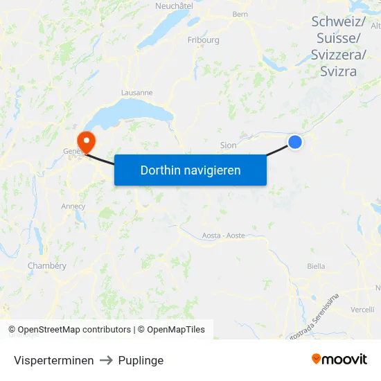 Visperterminen to Puplinge map