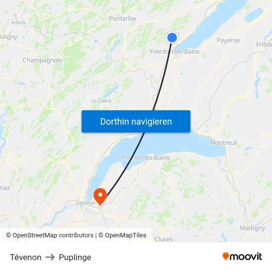 Tévenon to Puplinge map