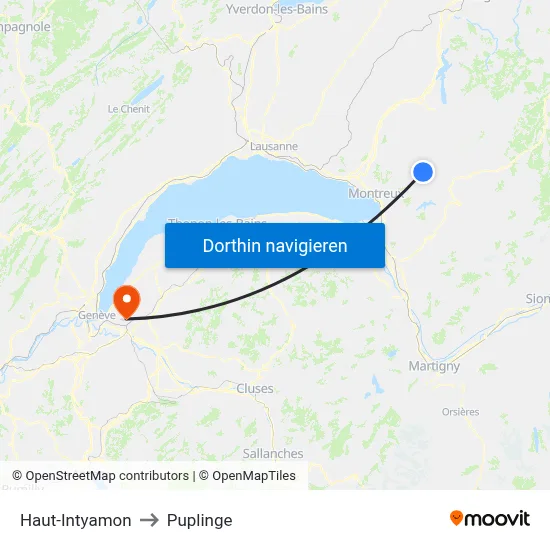 Haut-Intyamon to Puplinge map