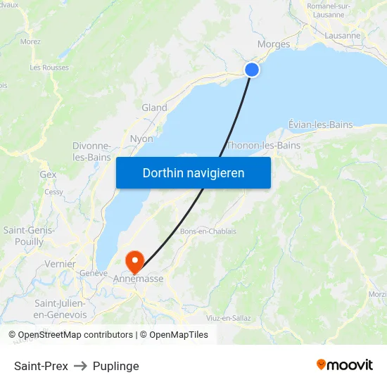 Saint-Prex to Puplinge map