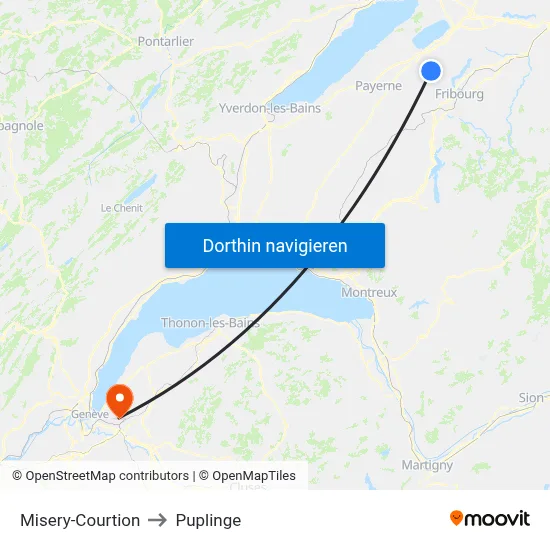 Misery-Courtion to Puplinge map