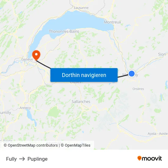 Fully to Puplinge map