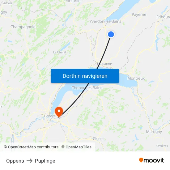 Oppens to Puplinge map