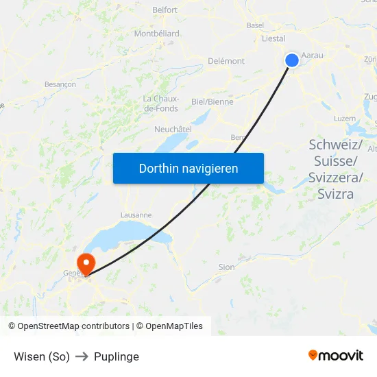 Wisen (So) to Puplinge map