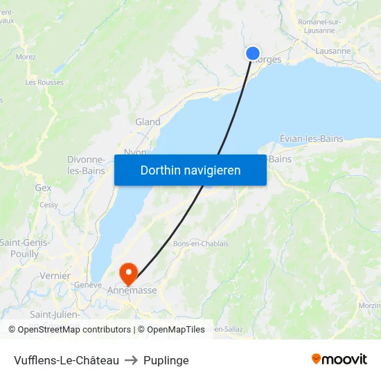 Vufflens-Le-Château to Puplinge map
