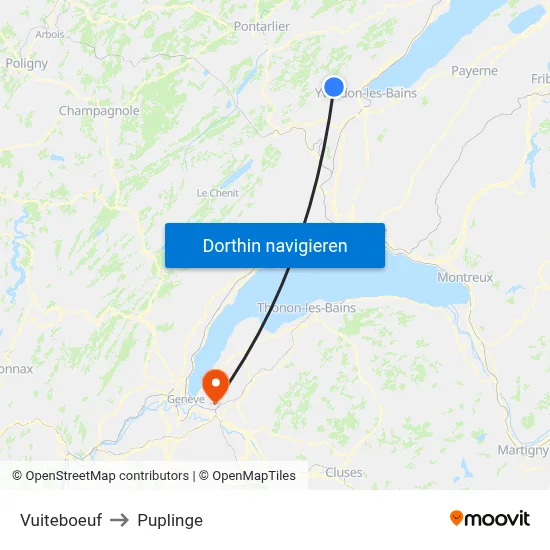Vuiteboeuf to Puplinge map
