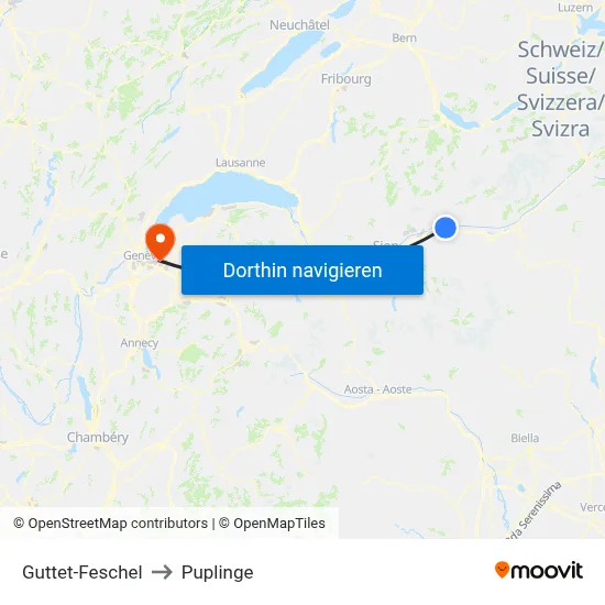 Guttet-Feschel to Puplinge map