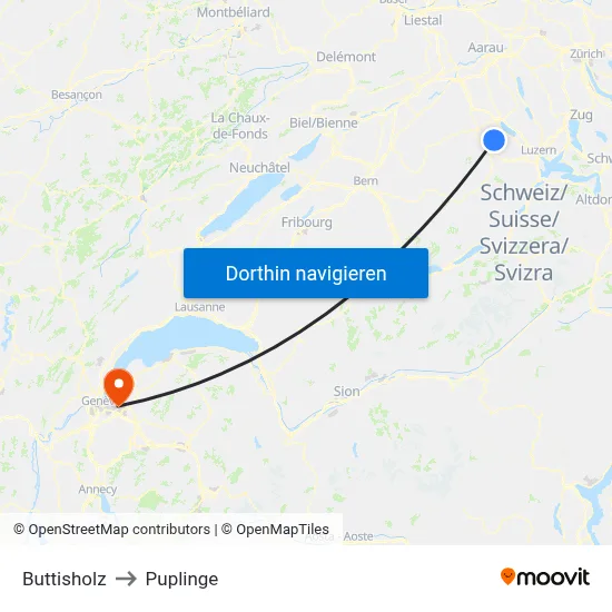 Buttisholz to Puplinge map