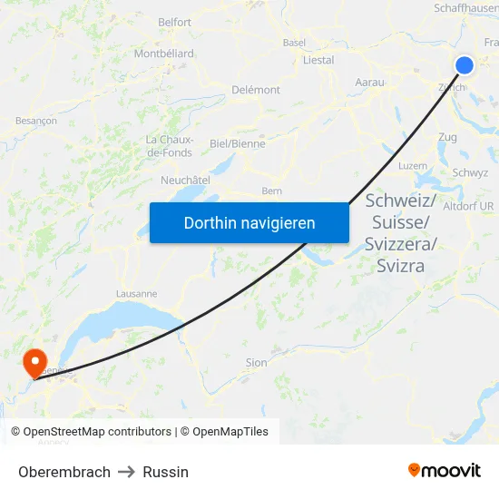 Oberembrach to Russin map