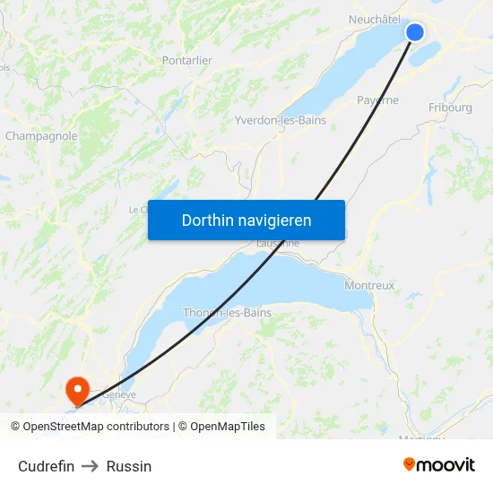Cudrefin to Russin map