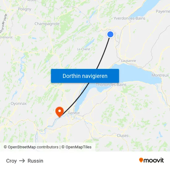 Croy to Russin map