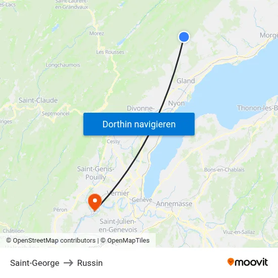 Saint-George to Russin map