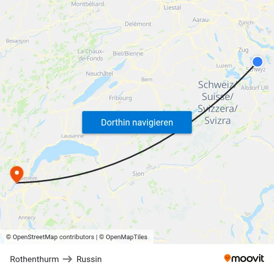 Rothenthurm to Russin map
