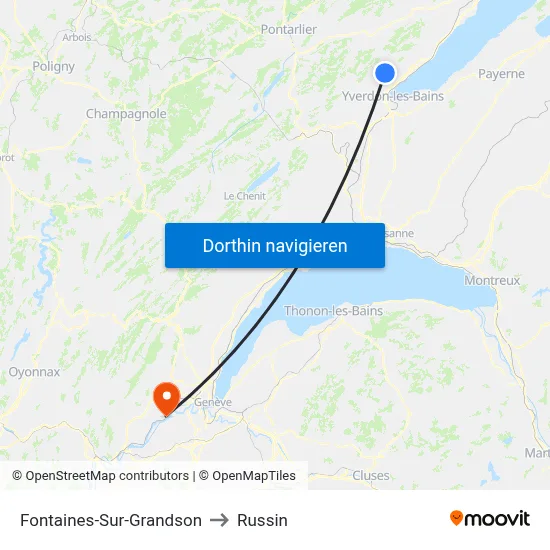 Fontaines-Sur-Grandson to Russin map