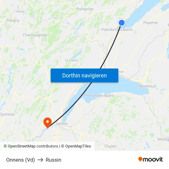 Onnens (Vd) to Russin map