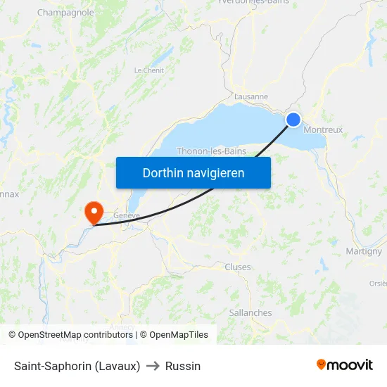 Saint-Saphorin (Lavaux) to Russin map