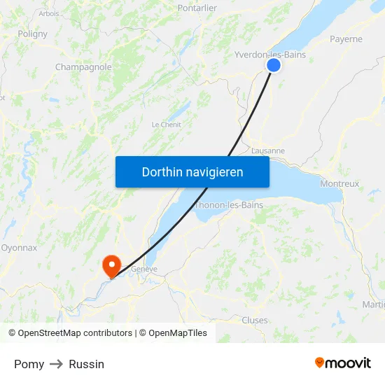 Pomy to Russin map