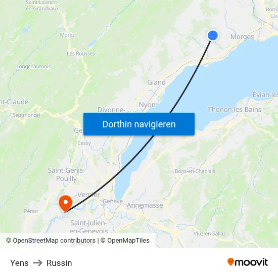 Yens to Russin map