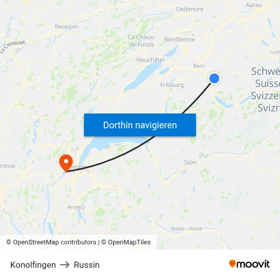 Konolfingen to Russin map
