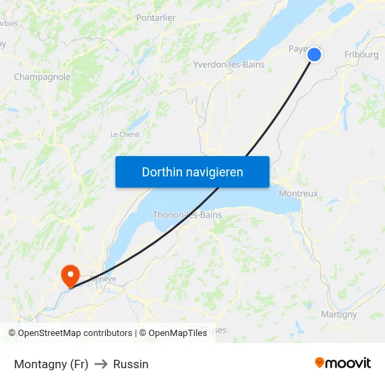 Montagny (Fr) to Russin map