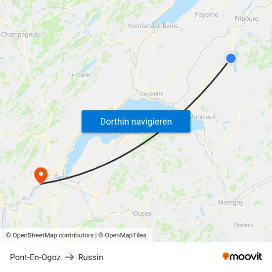 Pont-En-Ogoz to Russin map