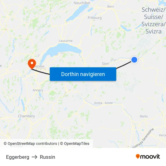 Eggerberg to Russin map
